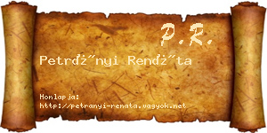 Petrányi Renáta névjegykártya